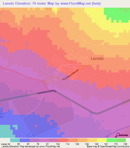 Laredo,Peru Elevation Map