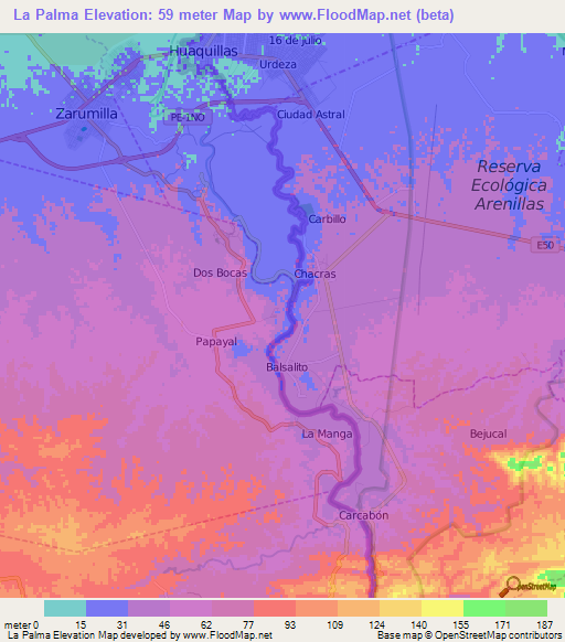 La Palma,Peru Elevation Map