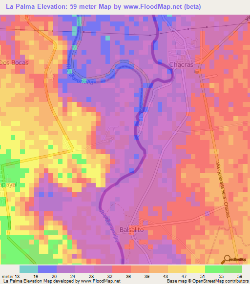 La Palma,Peru Elevation Map