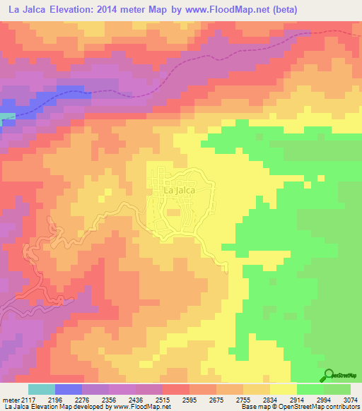 La Jalca,Peru Elevation Map