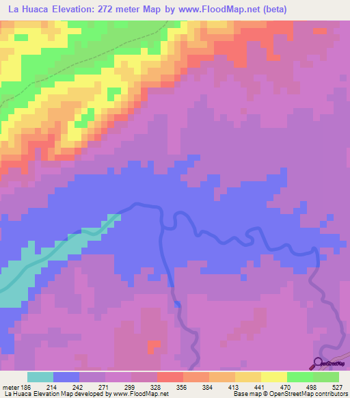 La Huaca,Peru Elevation Map