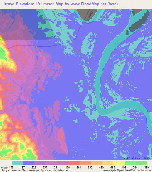 Irruya,Peru Elevation Map