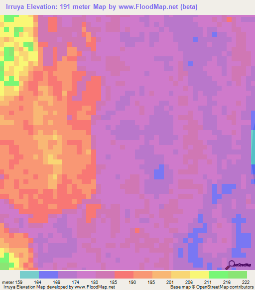 Irruya,Peru Elevation Map