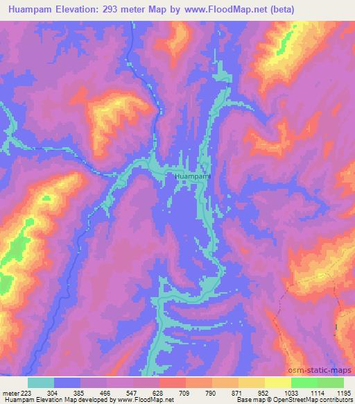 Huampam,Peru Elevation Map