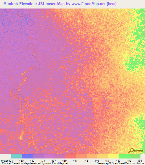Munirah,Sudan Elevation Map