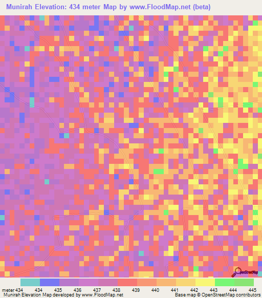 Munirah,Sudan Elevation Map