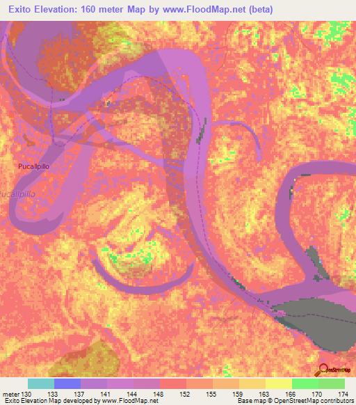 Exito,Peru Elevation Map