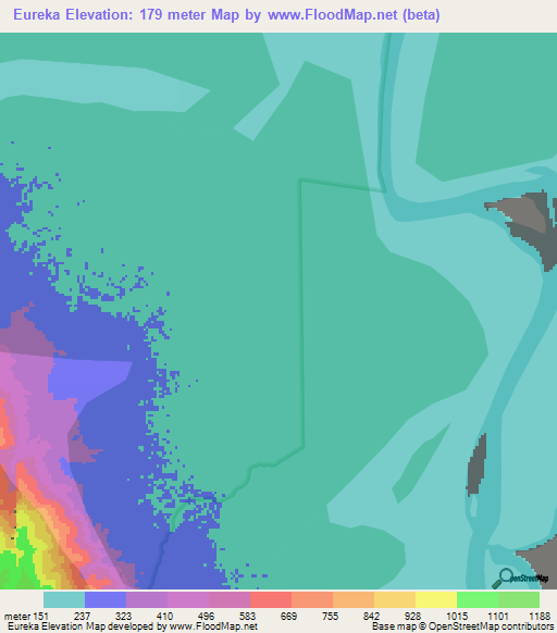 Eureka,Peru Elevation Map