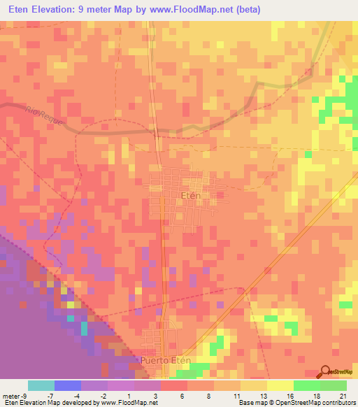 Eten,Peru Elevation Map