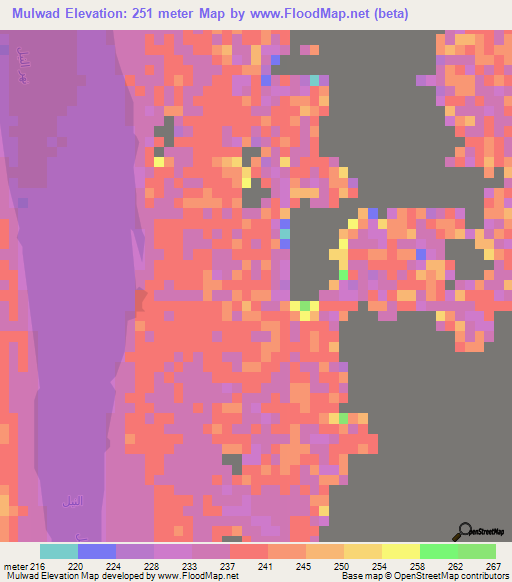 Mulwad,Sudan Elevation Map