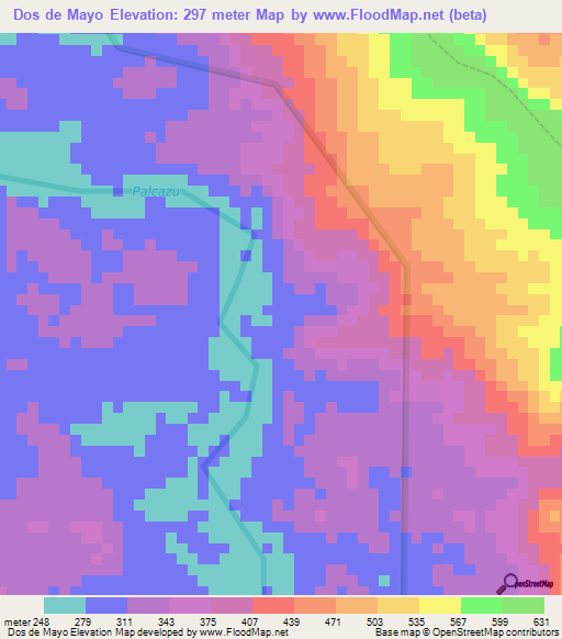 Dos de Mayo,Peru Elevation Map