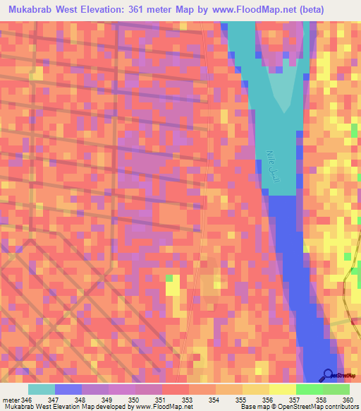 Mukabrab West,Sudan Elevation Map