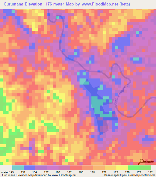 Curumana,Peru Elevation Map