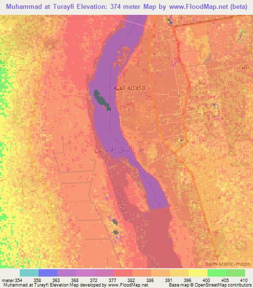 Muhammad at Turayfi,Sudan Elevation Map
