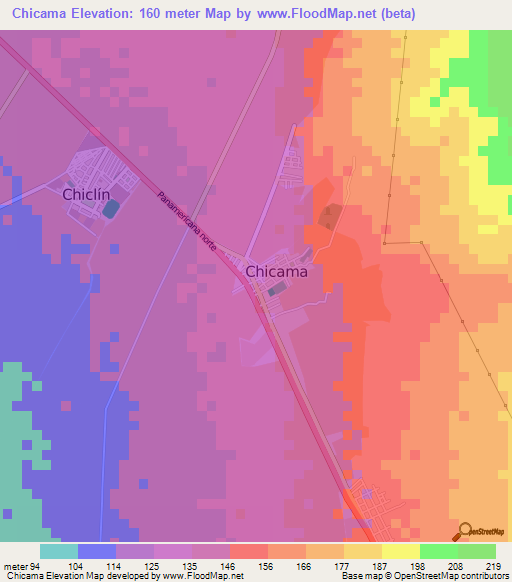 Chicama,Peru Elevation Map