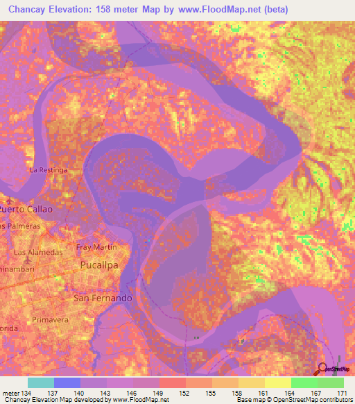 Chancay,Peru Elevation Map