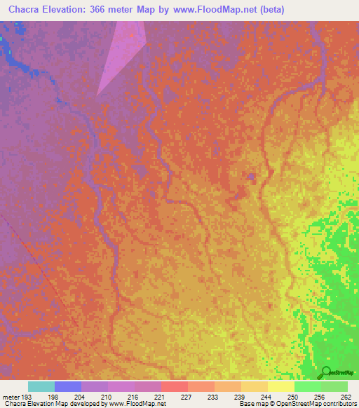 Chacra,Peru Elevation Map