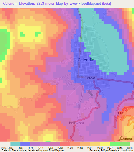 Celendin,Peru Elevation Map