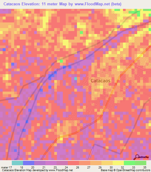Catacaos,Peru Elevation Map