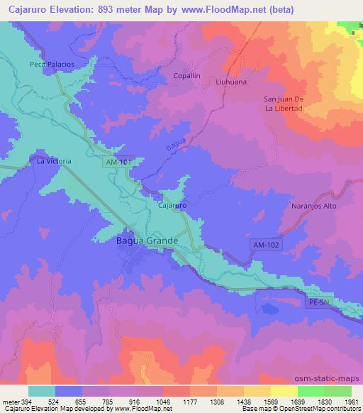 Cajaruro,Peru Elevation Map