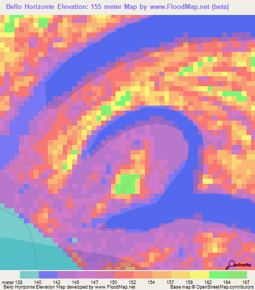 Bello Horizonte,Peru Elevation Map
