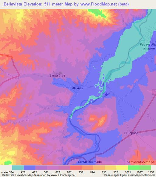 Bellavista,Peru Elevation Map