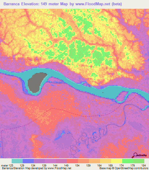 Barranca,Peru Elevation Map