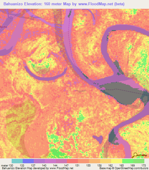 Bahuanizo,Peru Elevation Map