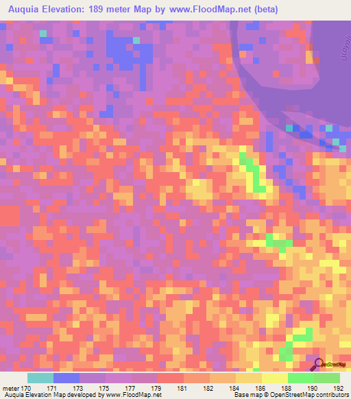 Auquia,Peru Elevation Map