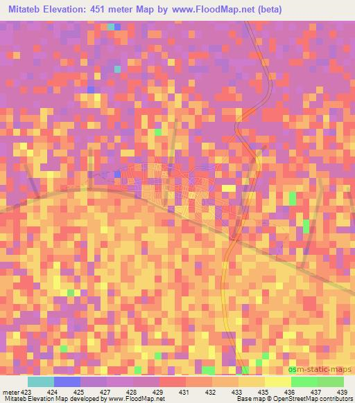 Mitateb,Sudan Elevation Map