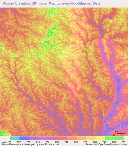 Abujao,Peru Elevation Map