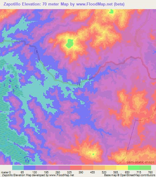 Zapotillo,Panama Elevation Map