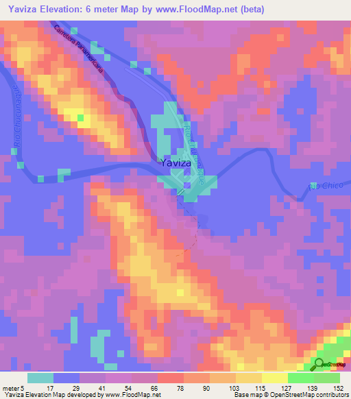 Yaviza,Panama Elevation Map