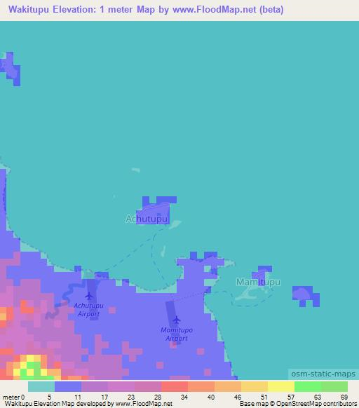 Wakitupu,Panama Elevation Map