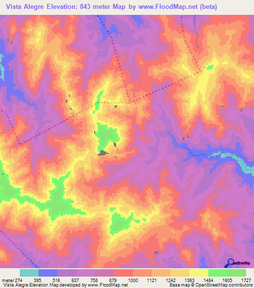 Vista Alegre,Panama Elevation Map
