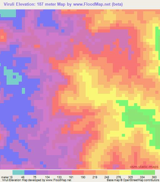 Viruli,Panama Elevation Map