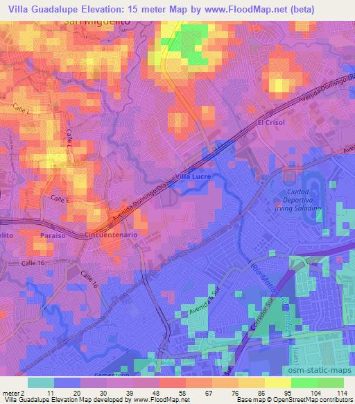 Villa Guadalupe,Panama Elevation Map