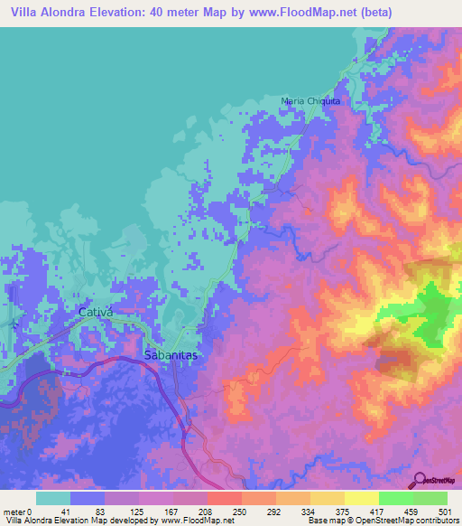 Villa Alondra,Panama Elevation Map