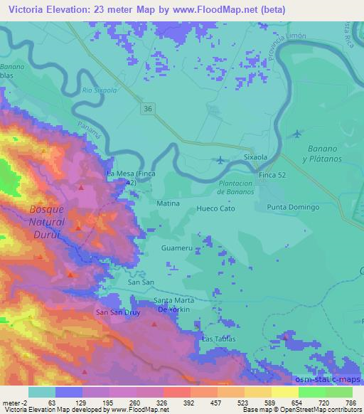 Victoria,Panama Elevation Map