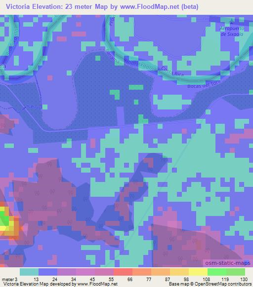 Victoria,Panama Elevation Map