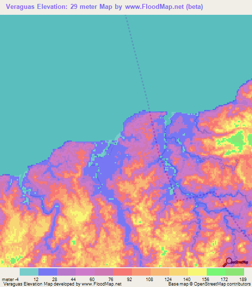 Veraguas,Panama Elevation Map