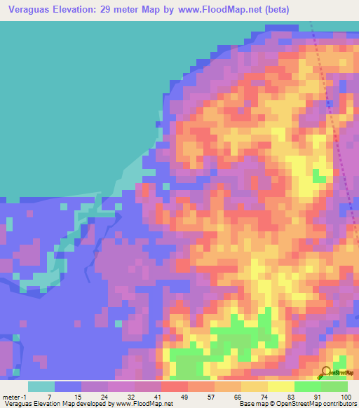 Veraguas,Panama Elevation Map