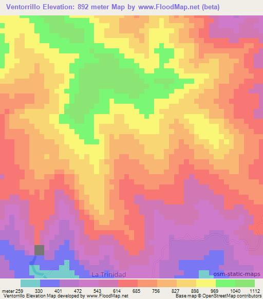 Ventorrillo,Panama Elevation Map