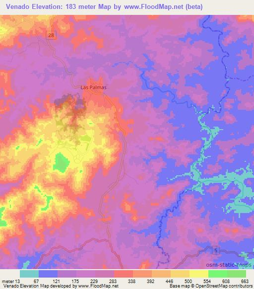 Venado,Panama Elevation Map