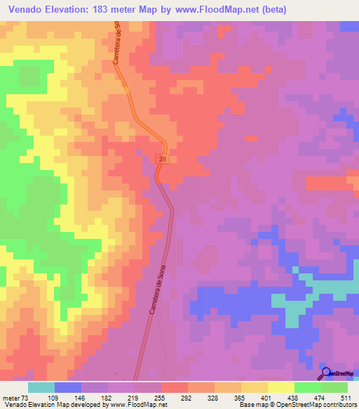 Venado,Panama Elevation Map