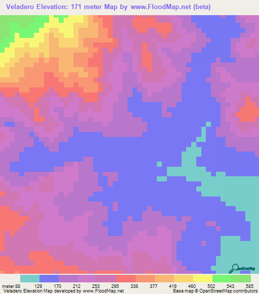 Veladero,Panama Elevation Map