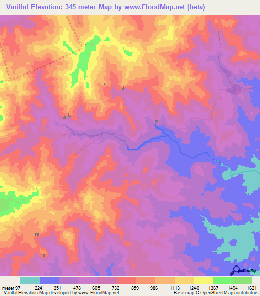 Varillal,Panama Elevation Map