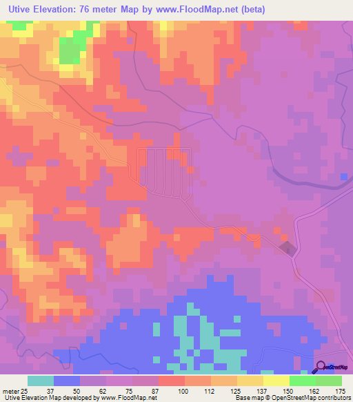Utive,Panama Elevation Map