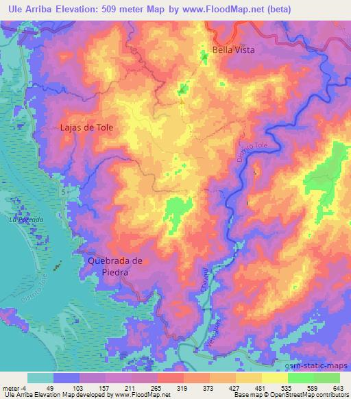 Ule Arriba,Panama Elevation Map