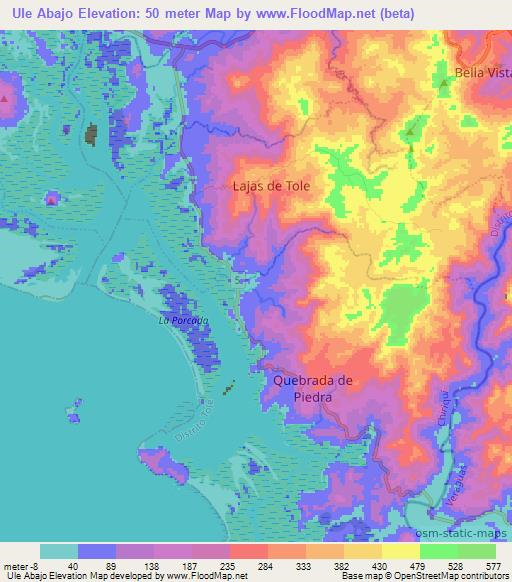 Ule Abajo,Panama Elevation Map